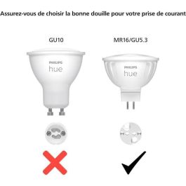 Bombilla conectada - PHILIPS HUE - MR16 - Luz blanca y de colores - Compatible con Bluetooth - Pack de 2 - Funciona con app y voz Bombilla conectada - PHILIPS HUE - MR16 - Luz blanca y de colores - Compatible con Bluetooth - Pack de 2 - Funciona con app y voz