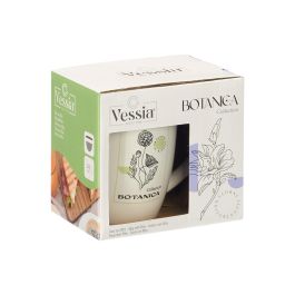 Vessia Taza Porcelana Botanica con Tapa y Filtro, Surtidos, 340 ml, Acero Inoxidable, 12x10x8 cm (Set de 24)