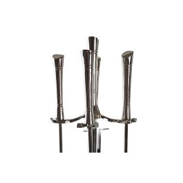 DKD Home Decor Chimenea Moderno Plateado Inox Aluminio Set de 4 Piezas 3 x 69 x 11 cm
