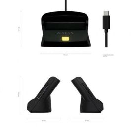 Aisens Lector de Tarjetas Inteligente DNI con Lector de Tarjetas SIM, SD, Micro SD, MMC, RS-MMC, MMC Micro, USB-C, Negro