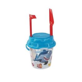 Cubo de playa tiburon con pala,rastrillo y cedazo. Cubo de playa tiburon con pala,rastrillo y cedazo.