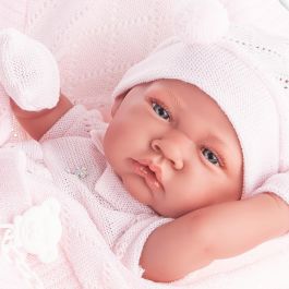 Muñecas Antonio Juan Muñeca Recién Nacida 50064 Toquilla Punto 42 Cm Niña Vinilo Ojos Azules