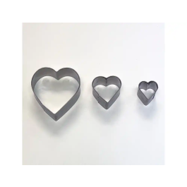 Sio-2 Cortador Metálico SIO-2 Corazón para Cerámica y Modelado - Set de 3 Piezas - Herramientas Manualidades