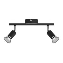 Philips Foco Lámpara de 2 Focos Limbali GU10 Negro, Metal, Cabezal Ajustable, Bombilla No Incluida, 8 x 32,4 x 13 cm