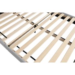 DKD Home Decor Cama Urban Gris Claro 219 x 104 x 170 cm para colchón de 150x200 - Poliéster y Madera