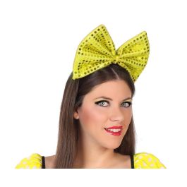 Diadema de Lazo Grande Amarillo con Lentejuelas - Accesorio para Disfraces, Carnaval y Fotos Divertidas Precio: 1.49999949. SKU: S1130279