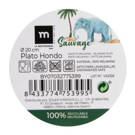 La Mediterranea Plato Hondo Mel.Sauvage 20 cm Melamina