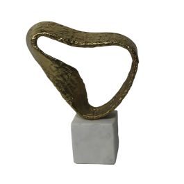 DKD Home Decor Decoración Abstracta Moderna Aluminio Mármol Dorado Blanco 20 x 26 x 8 cm (2 Unidades) Precio: 37.6899996. SKU: B17DYBQJNY