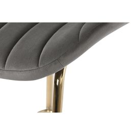 DKD Home Decor Taburete Gris Claro Dorado Metal Terciopelo 53 x 102 x 55 cm (2 Unidades)