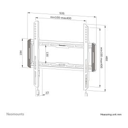 Neomounts WL30-550BL14 Soporte de Pared Plano para Pantalla, 32-75", Max 50 kg, VESA 100x100-400x400, Instalación Fácil - Negro