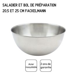 Fackelmann FAC1720223846550 Juego de 2 Ensaladeras con Cubiertos para Ensalada - 20.5 y 25 cm