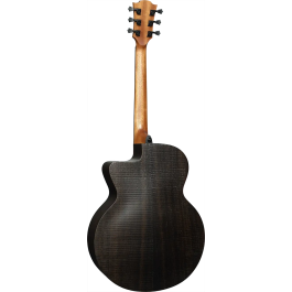 LAG Guitarra Acústica Jumbo Electroacústica Sauvage Lag Natural Satinado Tapa Sólida Brankowood Fondo Aros Eucalipto Cutaway Electrónica Stage LAG Funda Incluida