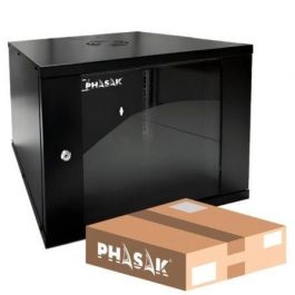 Phasak PHO 2009D Armario Rack Mural 19" Desmontado 9U. Puerta cristal templado, panel trasero extraíble. Negro RAL 9005. Precio: 91.6900006. SKU: B14RBTAVVT