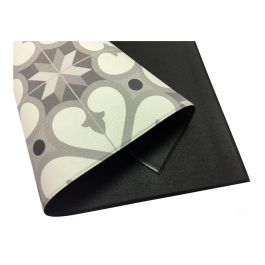 Croma Collection Alfombra vinílica Bcn 45x75 cm, PVC, antideslizante, gris estampado
