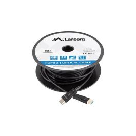 Lanberg CA-HDMI-30FB-0800-BK Cable HDMI 2.1 de 80m, 48 Gbit/s, Conector Tipo A Macho a Macho, Contactos Chapados en Oro, Negro Lanberg CA-HDMI-30FB-0800-BK Cable HDMI 2.1 de 80m, 48 Gbit/s, Conector Tipo A Macho a Macho, Contactos Chapados en Oro, Negro