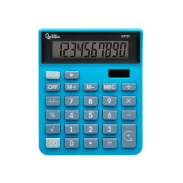 Liderpapel xf21 Calculadora de Sobremesa 10 Dígitos Solar y Pilas Color Azul 127x105x24 mm