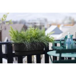 Elho Jardinera Greenville Easy Balcony 52 Living Black para Balcón, L 21,2 x An 52 x Al 19,4 cm