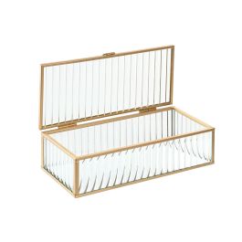 Joyero Glam DKD Home Decor Transparente Dorado 10.5 x 6 x 23 cm (4 Unidades) Joyero Glam DKD Home Decor Transparente Dorado 10.5 x 6 x 23 cm (4 Unidades)
