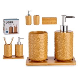 Berilo Set Baño Cerámica 2 Piezas Camel Cuadrado con Bandeja, Gres, Plástico ABS/PP, Bambú, 9x18.5x20 cm (Set de 6) Precio: 52.89000024. SKU: S3608914