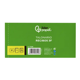 Liderpapel Talonario Recibos 3/fº Apaisado Original con Matriz y 2 Copias