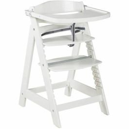 Roba ROB4005317310749 Trona SIT UP CLICK & FUN Madera Blanca con Bandeja Comida Extraíble y Altura Regulable hasta 70 kg