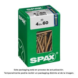 Spax 4081020450607 Tornillo Madera Universal Cabeza Plana Ranura Cruz Z2 Rosca Completa 4CUT 4,5x60mm Yellox Caja 50 Unidades Precio: 6.50000021. SKU: S7913918
