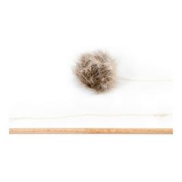 Gloria Palo Con Pompón Pequeño 6 cm Dim. Juguete Natural para Gatos con Piel de Conejo y Madera, Fabricado en España