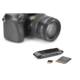 DIGITUS CardReader USB 2.0 para Tarjetas SD, Micro SD, SDHC, SDXC y TF