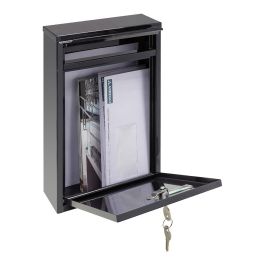 Arregui Zagúan Buzón Individual Exterior, Acero Negro, 22 x 8 x 32 cm