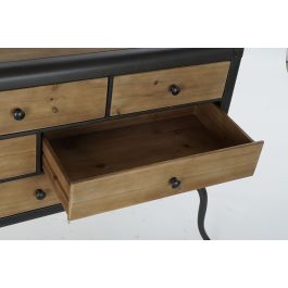 DKD Home Decor Cajonera Vintage de Madera Abeto y Metal, 8 Cajones, Natural y Negro, 129x42x79 cm Desmontable DKD Home Decor Cajonera Vintage de Madera Abeto y Metal, 8 Cajones, Natural y Negro, 129x42x79 cm Desmontable