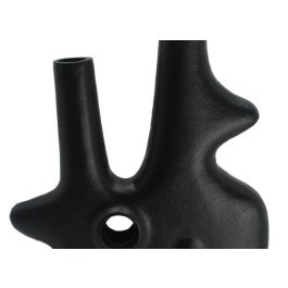 DKD Home Decor Jarrón Moderno Abstracto Negro Aluminio 30 x 40 x 5 cm