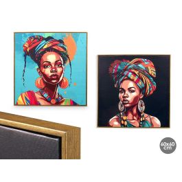 Cuadro Lienzo Marco Oro Pañuelo Etnico Surtidos 60X60 Giftdecor (2 Unidades) Precio: 34.98999955. SKU: B19HKZLF43
