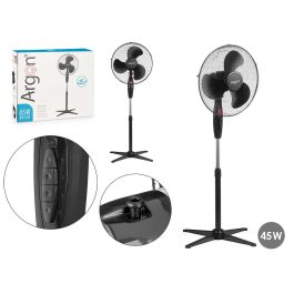 Ventilador de Pie Negro Argon 45W, 60x15x43cm, 3 Velocidades, Giro 180°, Cabezal Inclinable Precio: 21.49999995. SKU: B154Q3NMQH