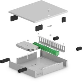 Digitus LWL Unibox Medium para Montaje en Pared, Caja de Fibra Óptica para Interior, Acero, IP20