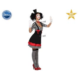 Disfraz Mimo Mujer Adulto Blanco Negro XL - Temática Circo, Vestido y Pajarita