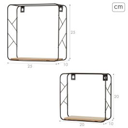 Estantería Max Home Hierro Madera MDF 25 x 25 x 10 cm (6 Unidades)