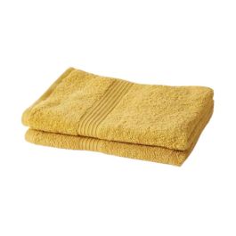 Today TOD3574641230968 Juego de 2 Toallas de Mano 50x90 cm 100% Algodón Color Ocre