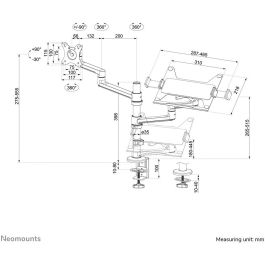 Soporte de Mesa para Pantalla Neomounts DS20-425BL2 17,3" 11,6"