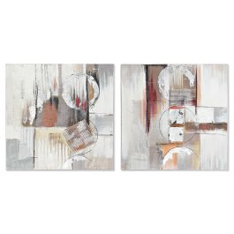 DKD Home Decor Cuadro Loft Abstracto Pintado a Mano sobre Lienzo y Pino Gris Blanco 60x60 cm (Juego de 2 Unidades) Precio: 25.50438. SKU: B17CPYK86X