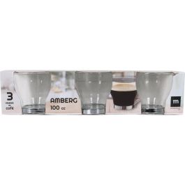 La Mediterranea Set de 3 Vasos de Café 100 cc Amberg (24 Cajas)