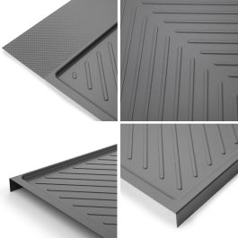 Emuca Protector fondo fregadero Sink para mueble de cocina, M80, 767x580mm, espesor de tablero 16mm, cortable, Plástico, Gris antracita