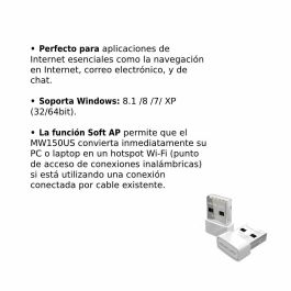 ADAPTADOR RED MERCUSYS MW150US USB2.0 WiFi-N/150MBPS NANO