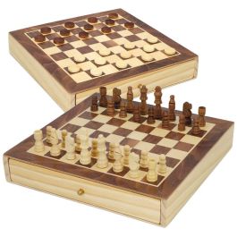 Tablero de Ajedrez y Damas CB Games Madera Cajón (4 Unidades) Tablero de Ajedrez y Damas CB Games Madera Cajón (4 Unidades)
