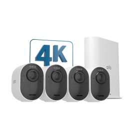 Arlo ARL1687459549550 Pack de 4 Cámaras Ultra V2 para Exterior, Batería y Visión Nocturna