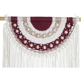 DKD Home Decor Decoración Colgante Boho Macramé Multicolor Blanco 1 x 95 x 50 cm (6 Unidades)