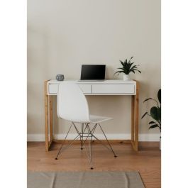 Escritorio consola - DENVER - Roble Artisan / Blanco - 2 cajones - 100 x 35 x 75 cm