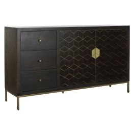 DKD Home Decor Buffet Moderno Colección Rombo Gold con 3 Cajones y 2 Puertas de Acacia y Metal Marrón Oscuro Dorado 160x40x90 cm Precio: 611.95000042. SKU: B12HDXM9QP