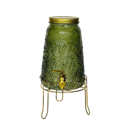 DKD Home Decor Dispensador Bebidas Tropical Cristal Metal Verde Dorado Hojas 19.3 x 36 x 19.3 cm Precio: 13.50000025. SKU: B18FGZKP3B