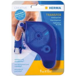 HERMA 1067 Klebespender Transfer Adhesivo Removible Azul 15 m - Dispensador Recargable para Oficina y Manualidades