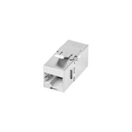 Lanberg Adaptador de Red RJ45 Cat6 F/UTP Hembra-Hembra, Acoplador Blindado de Acero Inoxidable, Conector Ethernet Plano